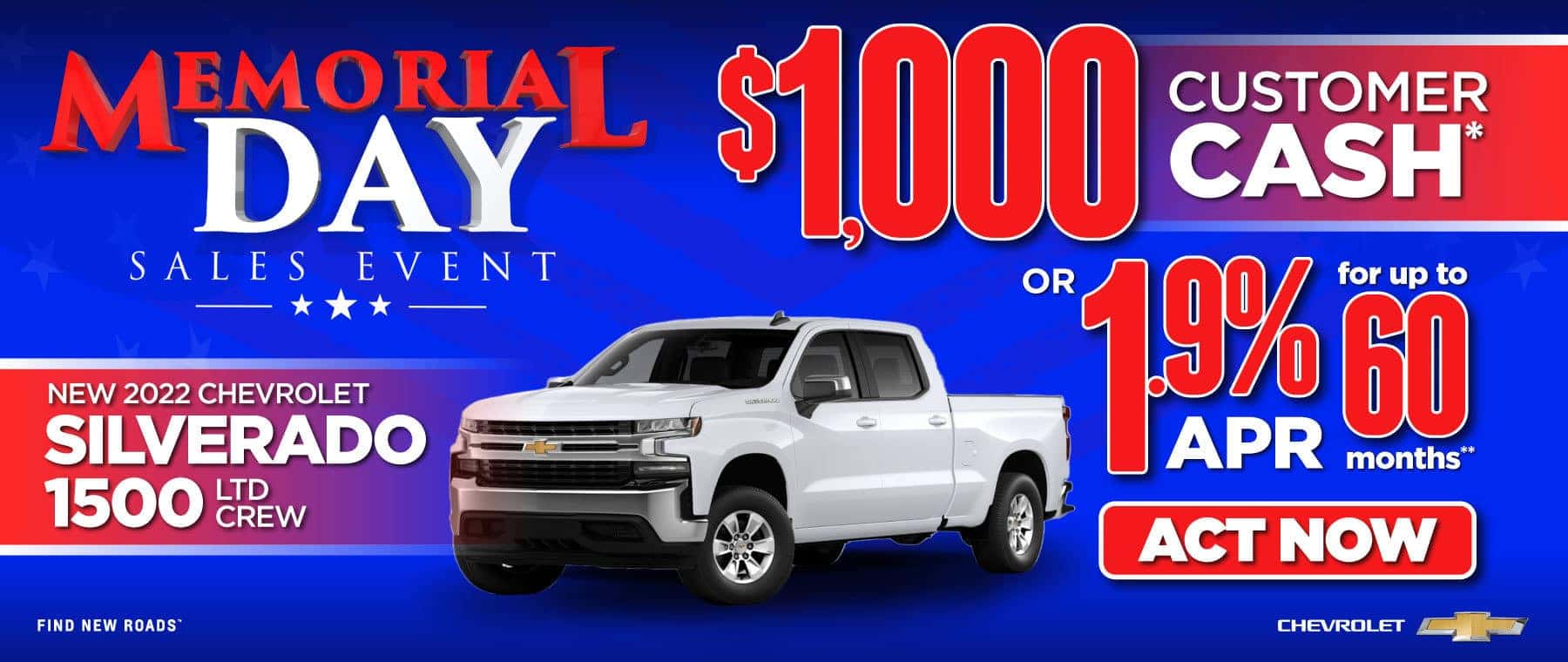 New 2022 Silverado 1500 LTD | $1000 customer cash or 1.9% apr for up to 60 months | Act Now