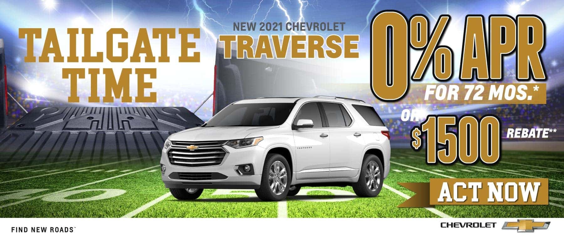 New 2021 Chevy Traverse- 0% APR for 72 months - Act Now