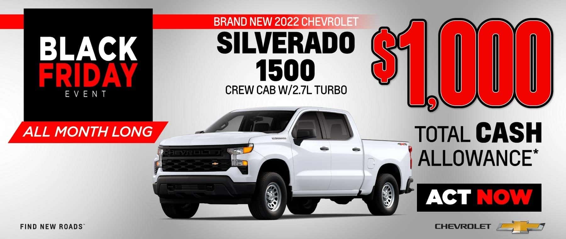New 2022 Chevrolet Silverado 1500 - $1,000 Total Cash Allowance - Act Now