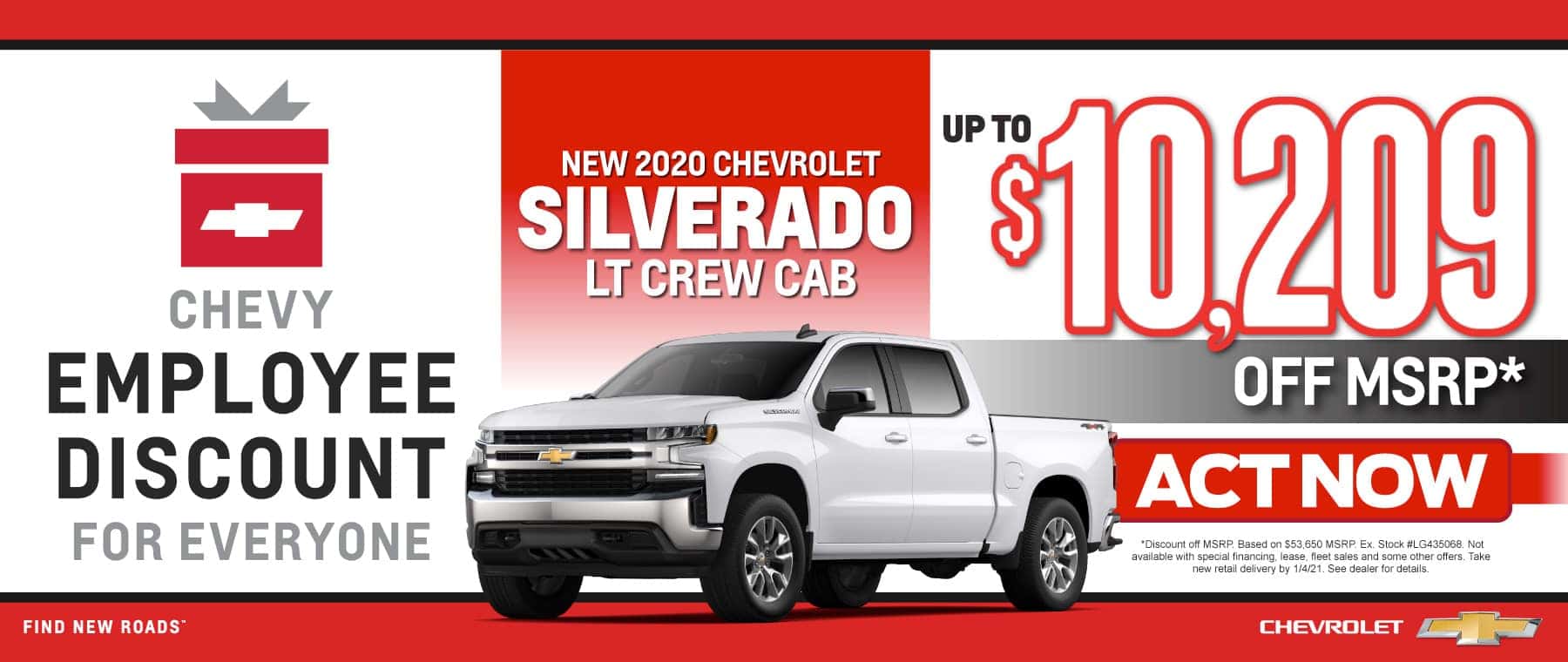 New 2020 Chevy Silverado - Up to $10,209 off msrp - Act Now