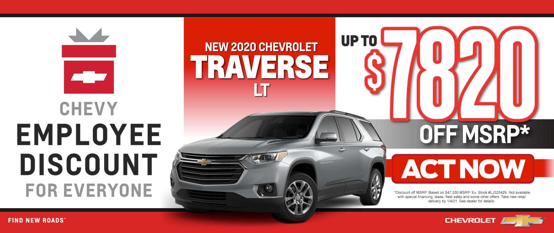 New 2020 Chevy Traverse - Up to $7820 off msrp - Act now