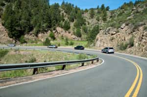 The frist group of Prestige Imports customers head up Golden Gate Canyon