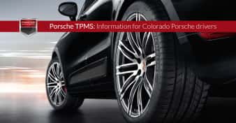 Photo of the wheels and tires on a Porsche Macan Turbo. Used to illustrate the article"Porsche TPMS - Information for Colorado Porsche drivers".