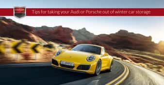 Photo of a Porsche 911 on a desert road. Used to illustrate the article "Tips for taking your Audi or Porsche out of winter car storage".