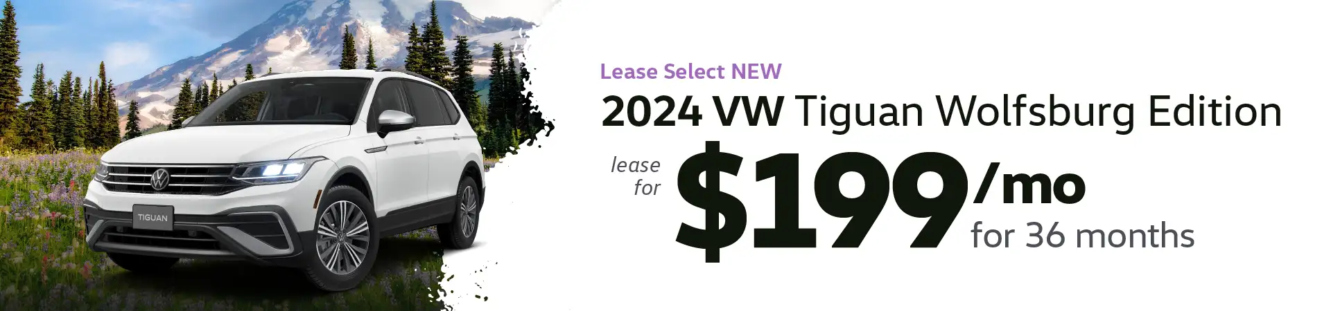 Lease Select New 2024 VW Tiguan Wolfsburg Edition for $199/mo for 36 months