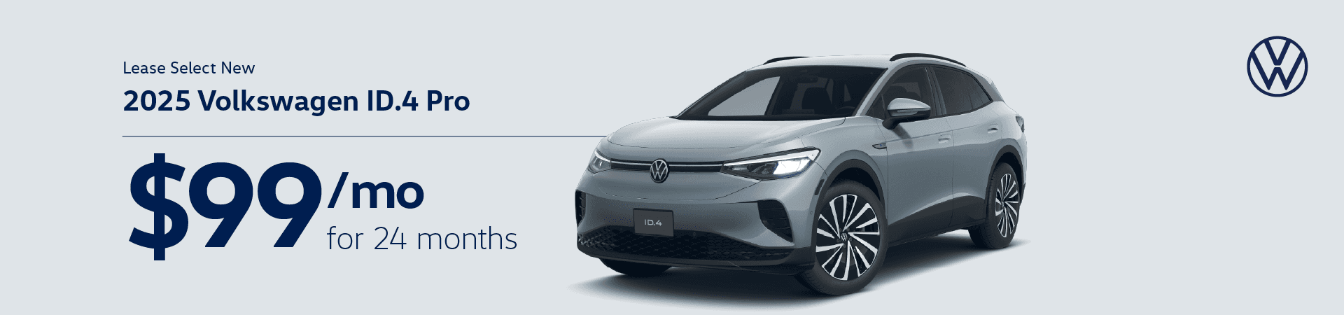Lease Select New 2025 Volkswagen ID.4 Pro for $99/mo for 24 months
