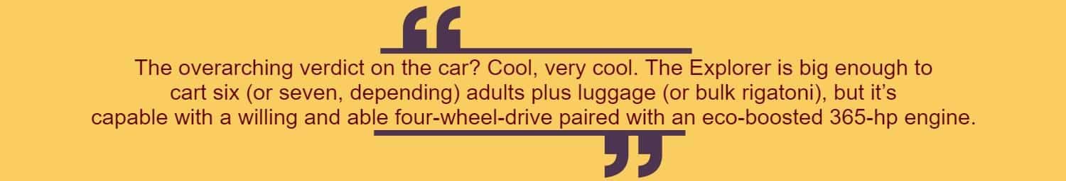 Ford Explorer Hannah Elliott Quote