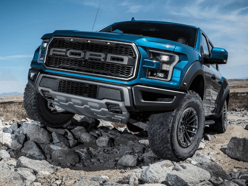 blue raptor truck
