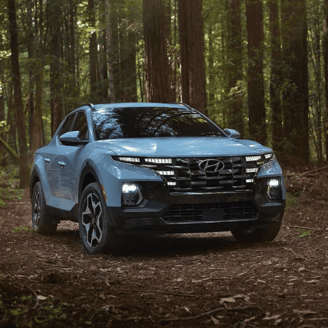 used Hyundai car dealerships near me Indianapolis - light blue used Hyundai Santa Cruz for sale