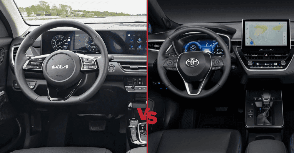 2026 Kia Seltos vs Toyota Corolla Cross interior comparison