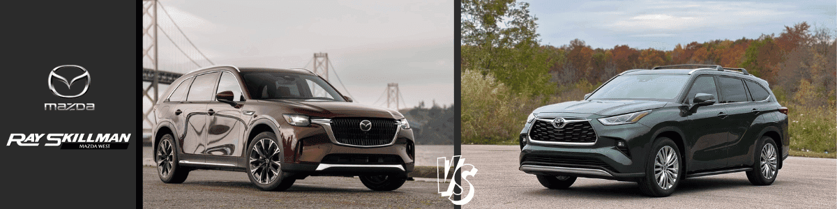 2024 Mazda CX-90 PHEV vs. Toyota Highlander Hybrid - banner