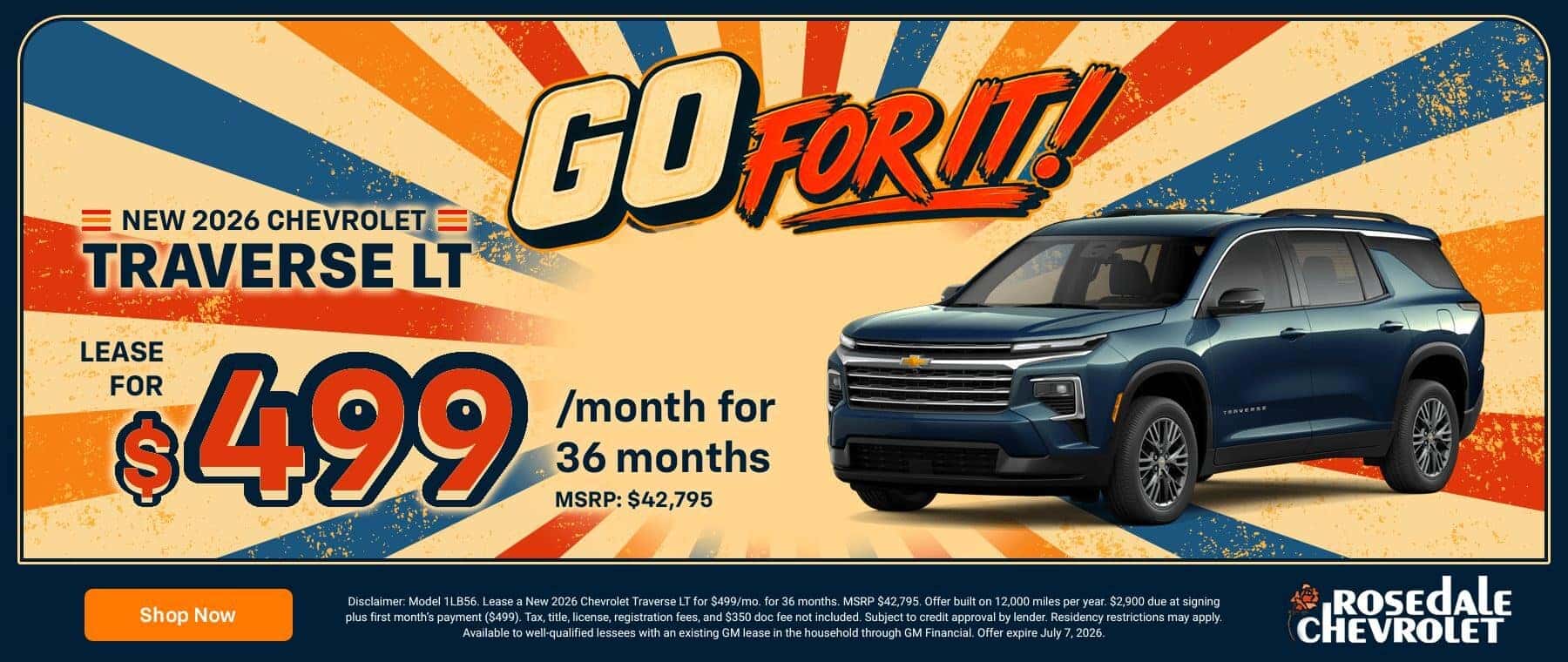Rosedale Chevrolet | 2026 Chevrolet Traverse Lease