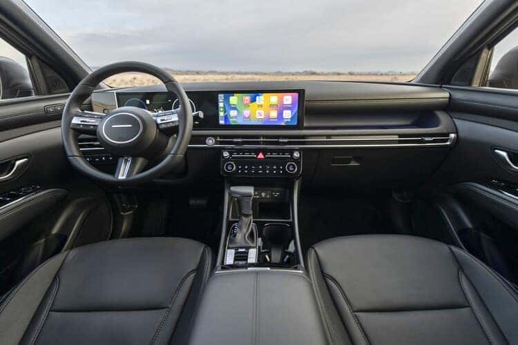 The luxurious interior of the 2025 Santa Cruz, featuring premium materials and advanced technology.