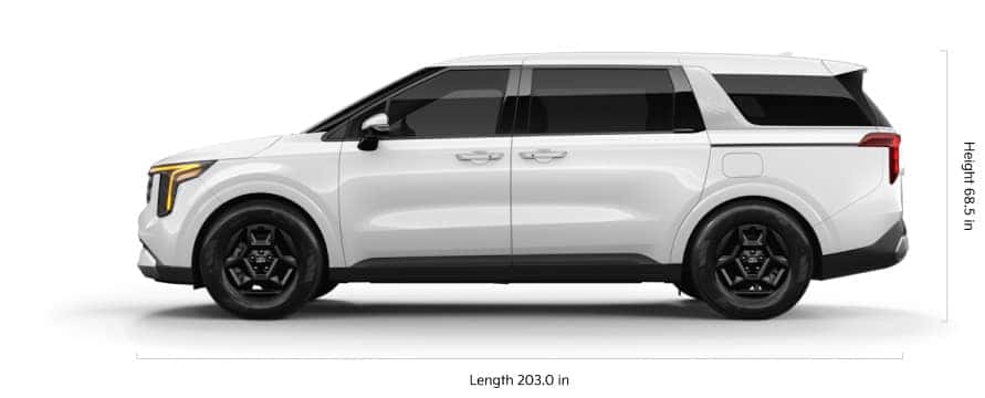 kia carnival MPV side dimensions
