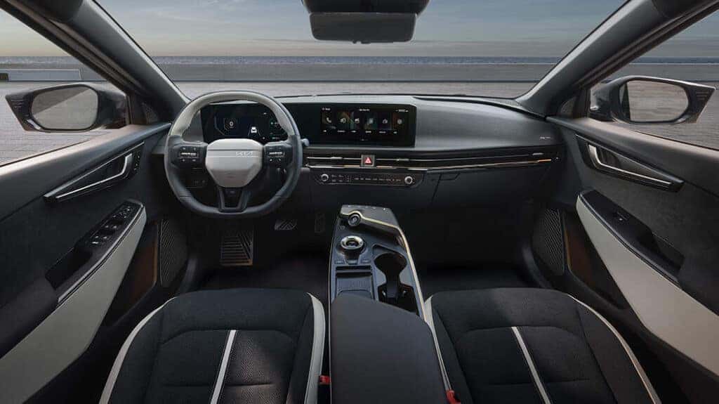 The modern and high-tech interior of a korean-spec 2025 KIA EV6