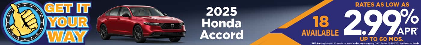New 2025 Honda Accord Sedan - 2.99% APR for up to 60 months*