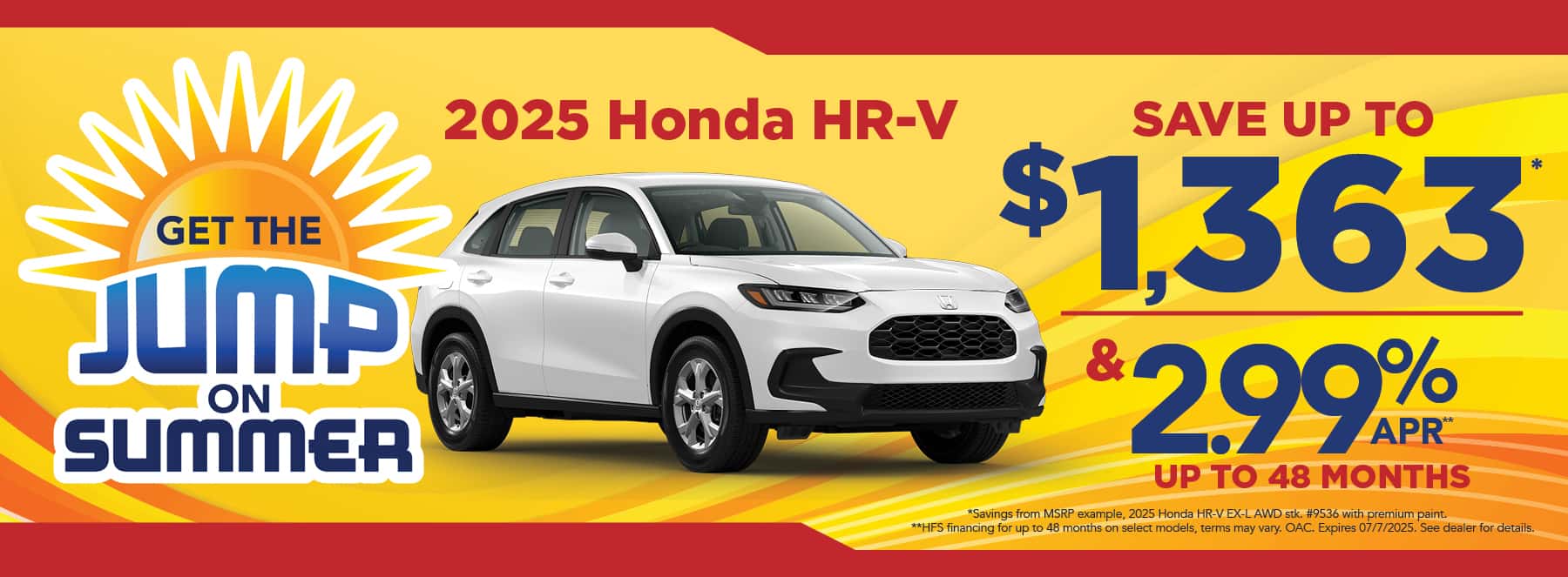 New 2025 Honda HR-V - Save up to $1,363 and 2.99% APR for up to 48 months*