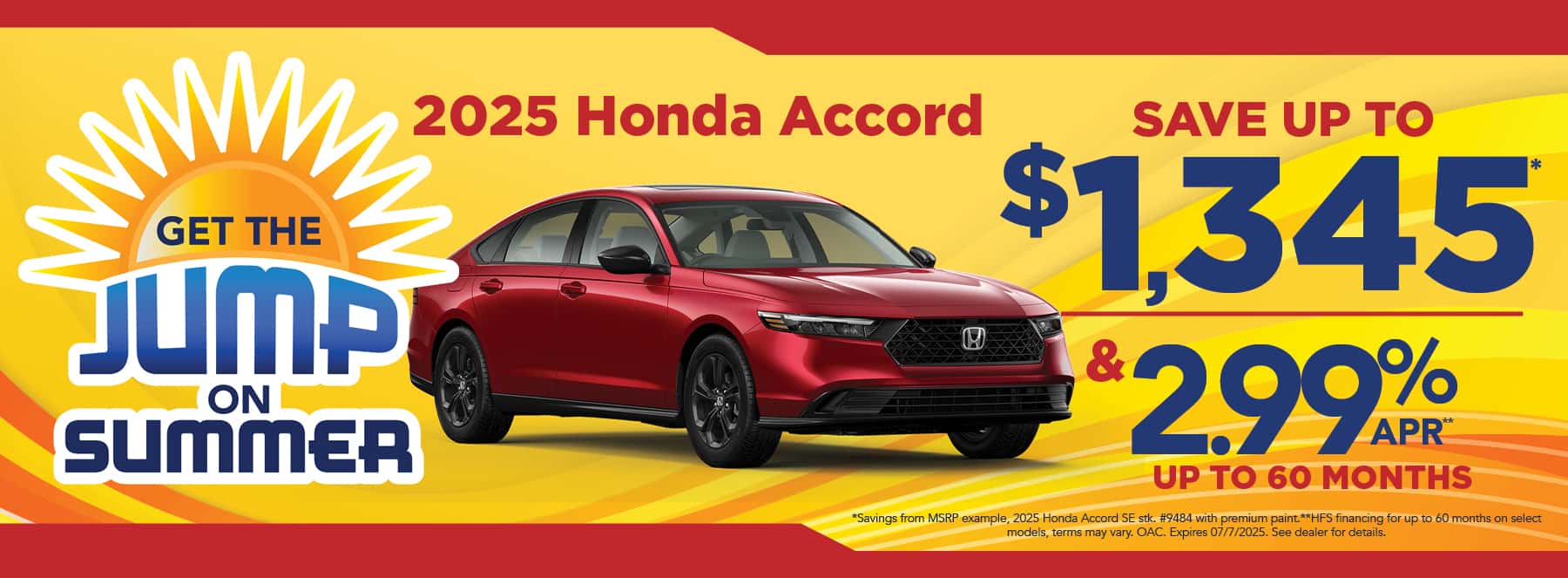 New 2025 Honda Accord Sedan - Save up to $1,345 and 2.99% APR for up to 60 months*