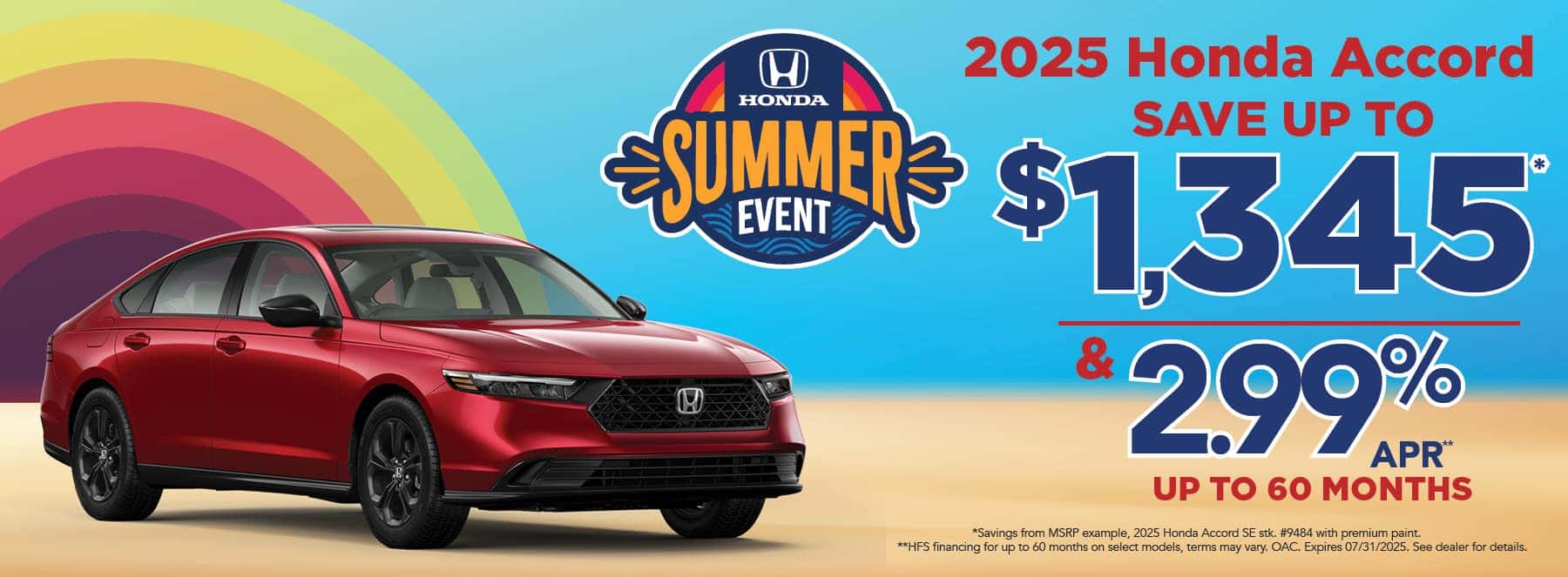 New 2025 Honda Accord Sedan - Save up to $1,345 and 2.99% APR for up to 60 months*
