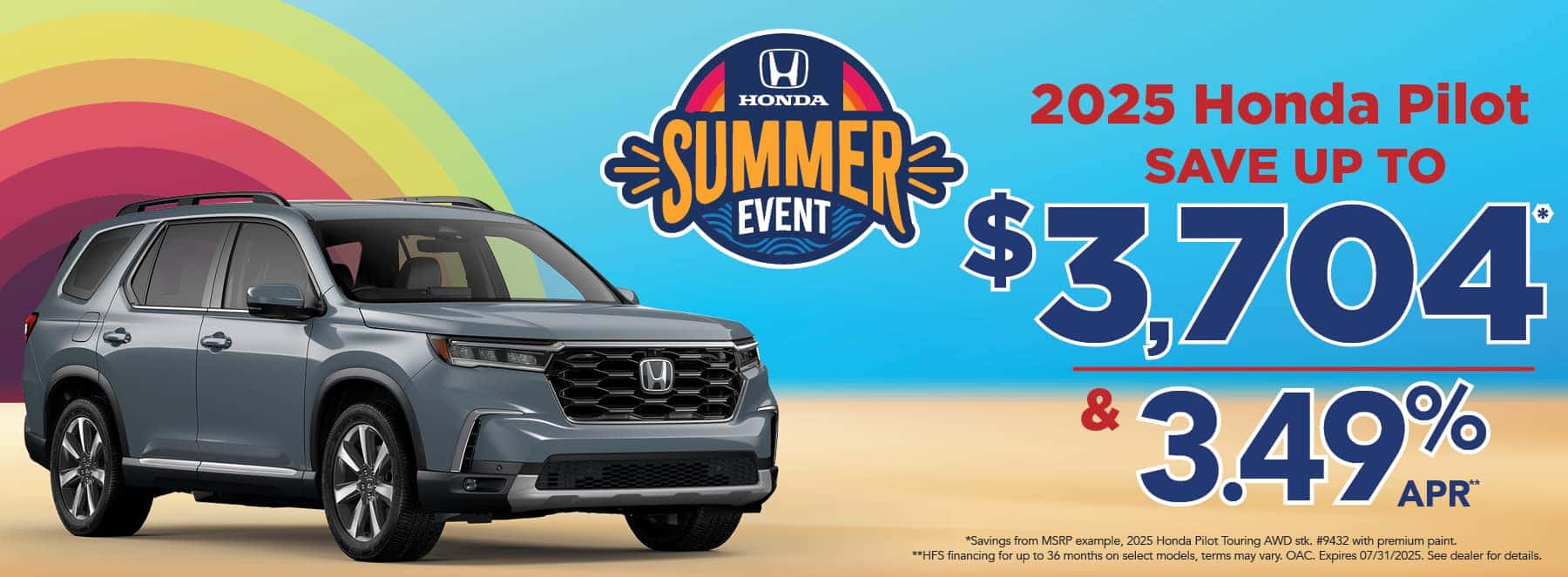 New 2025 Honda Pilot - Save up to $3,704 and 3.49% APR for up to 36 months*