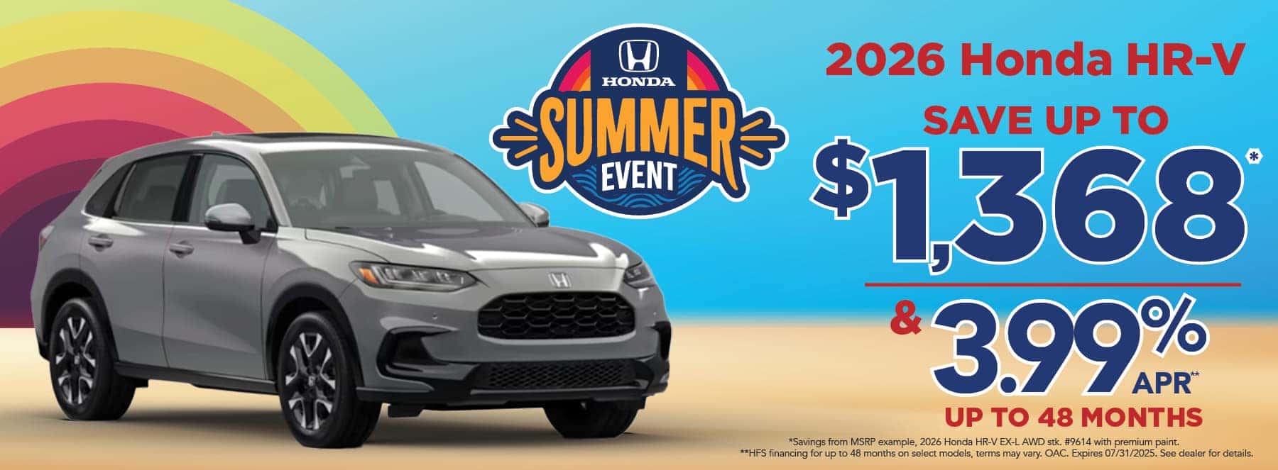New 2026 Honda HR-V - Save up to $1,363 and 3.99% APR for up to 48 months*