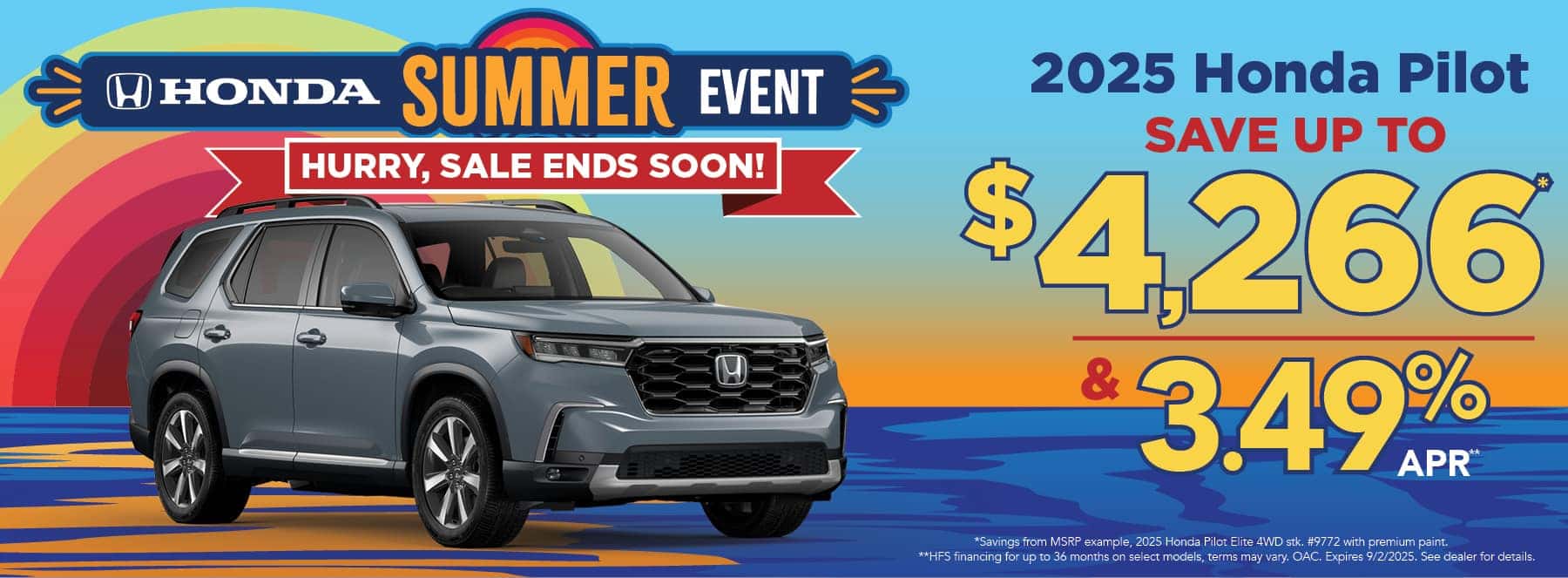 New 2025 Honda Pilot - Save up to $4,266 and 3.49% APR for up to 36 months*