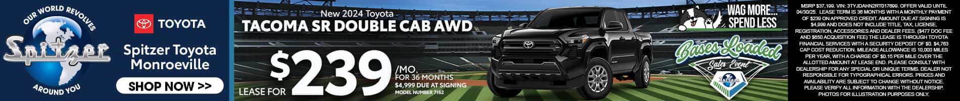 04.2025_Carrera_Lease a New 2024 Toyota Tacoma Double Cab AWD for $239/mo for 36 months!