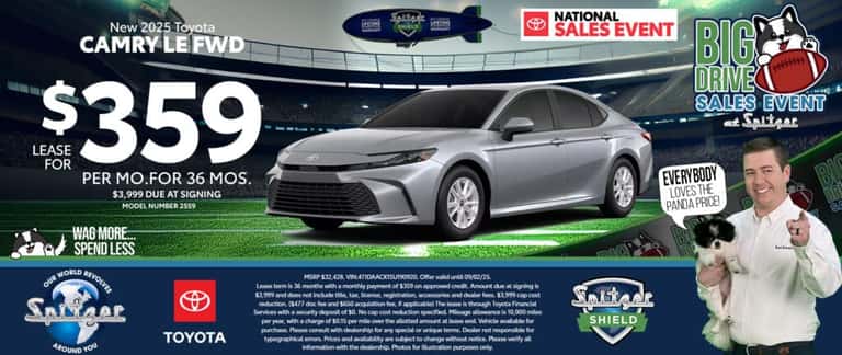 2025 Toyota Camry LE FWD - Lease for $359/mo for 36 Months