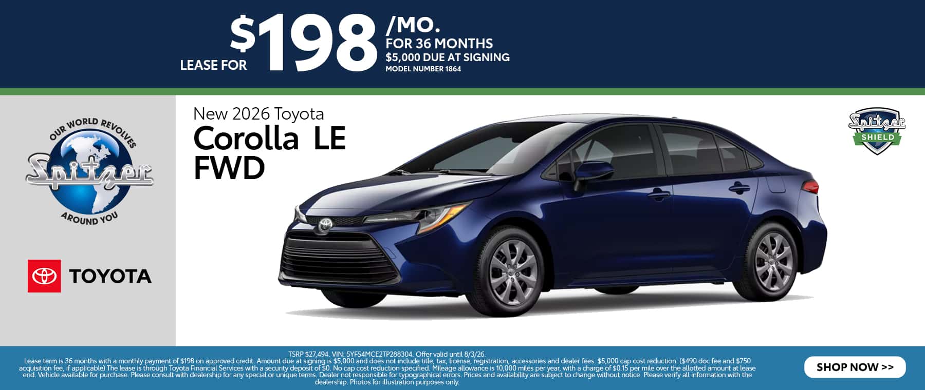 07.2026_Toyota Corolla_Lease for $198 for 36 mo
