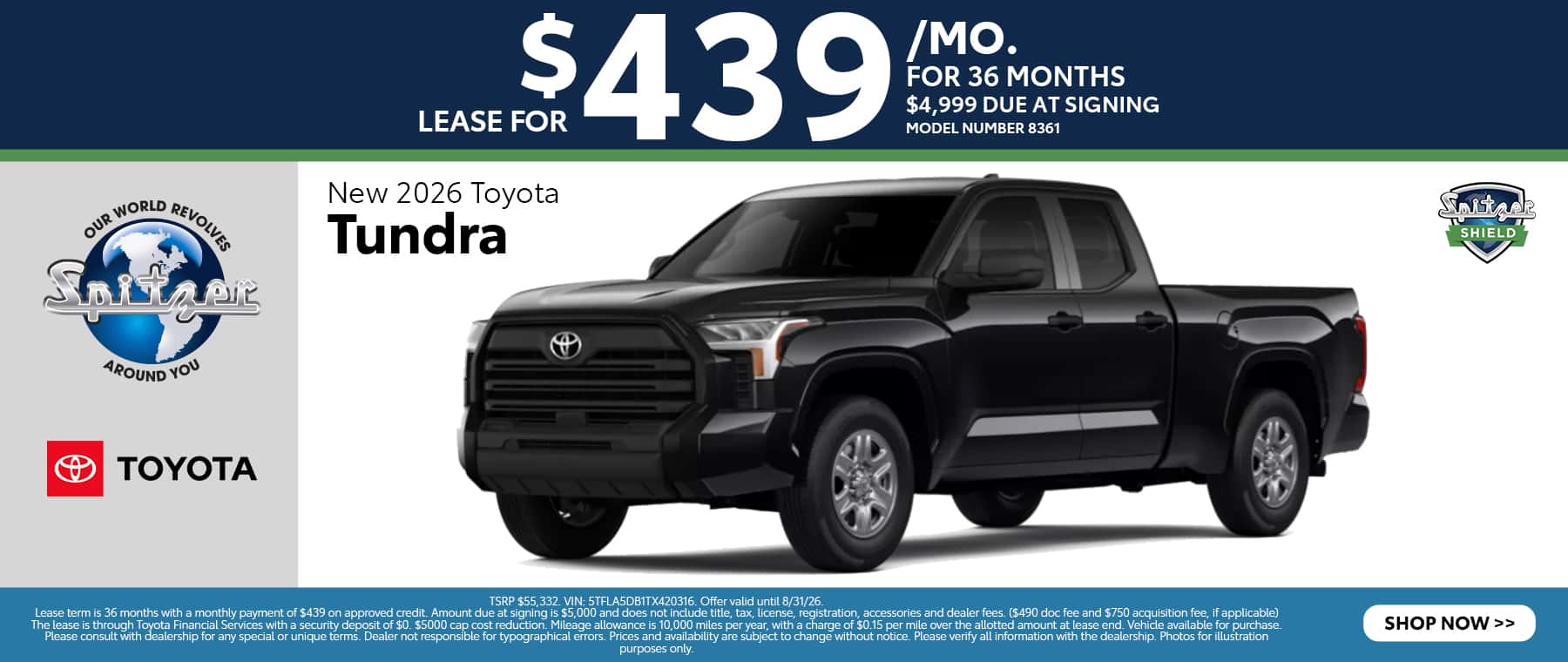 08.2026_Toyota Tundra_Lease for $439 for 36 mo