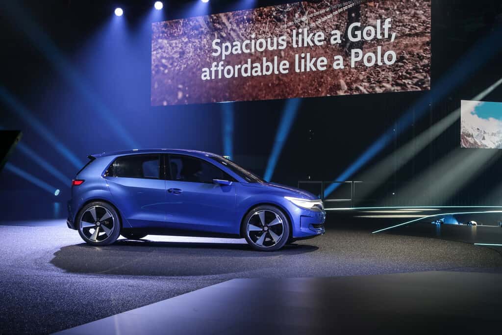 Blue Volkskwagen ID.2all Compact Car Vanner Lights