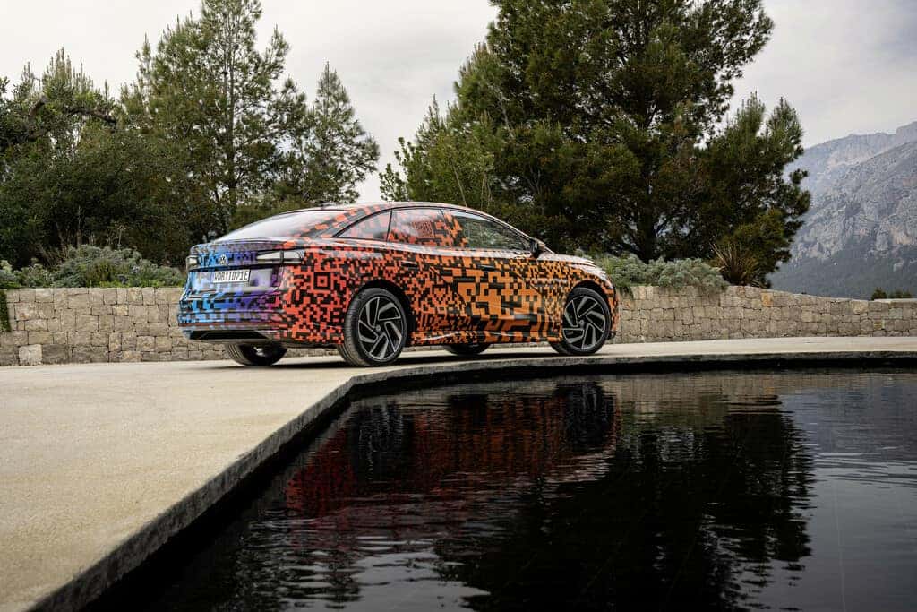 MultiColor Volkswagen ID.7 Sedan EV Trees Mountains Water