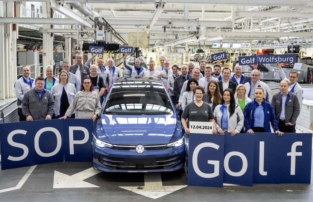 Blue Volkswagen Golf Hatchback Blue Banner People