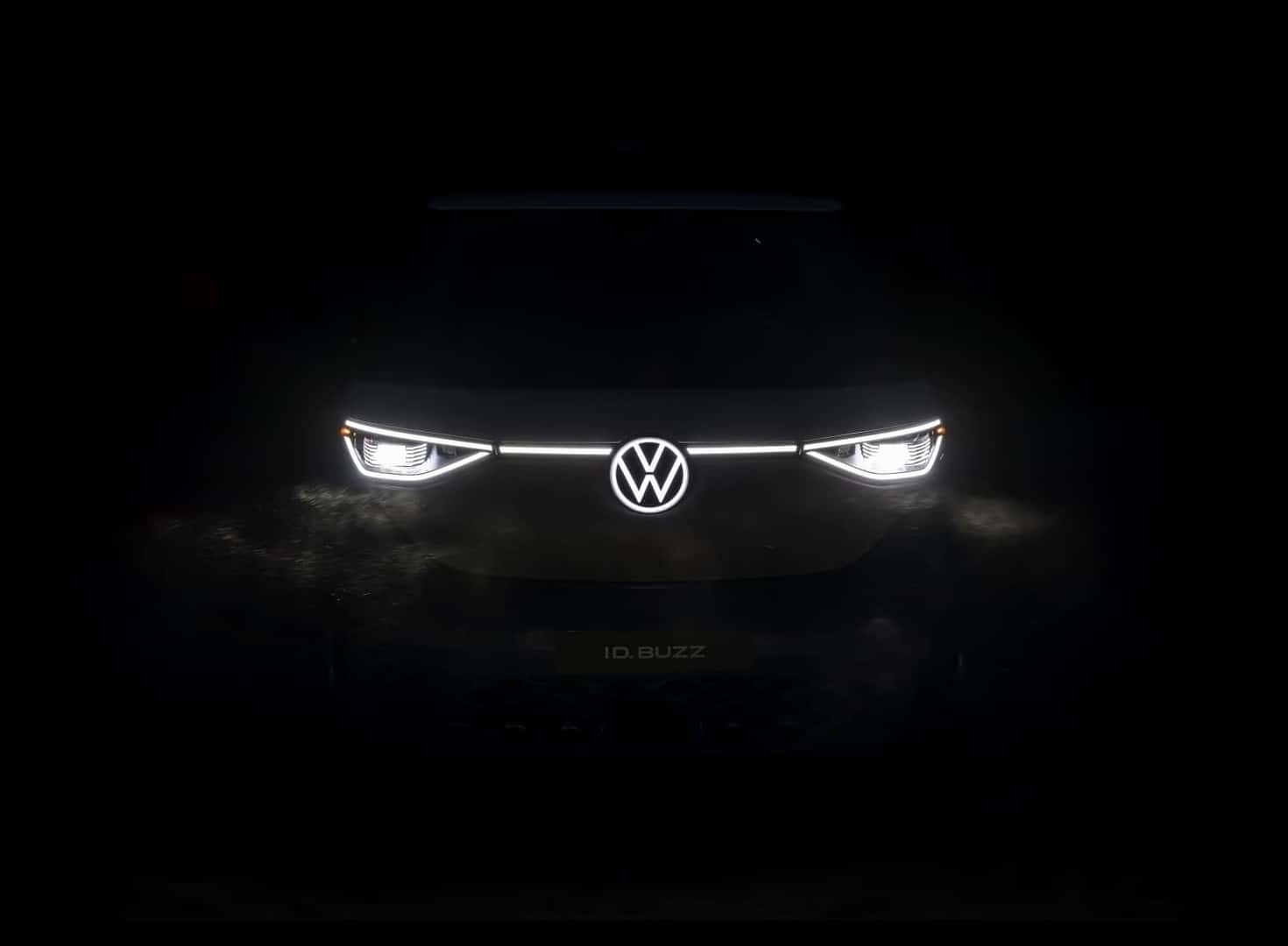 Black Volkswagen Logo in LED Lights