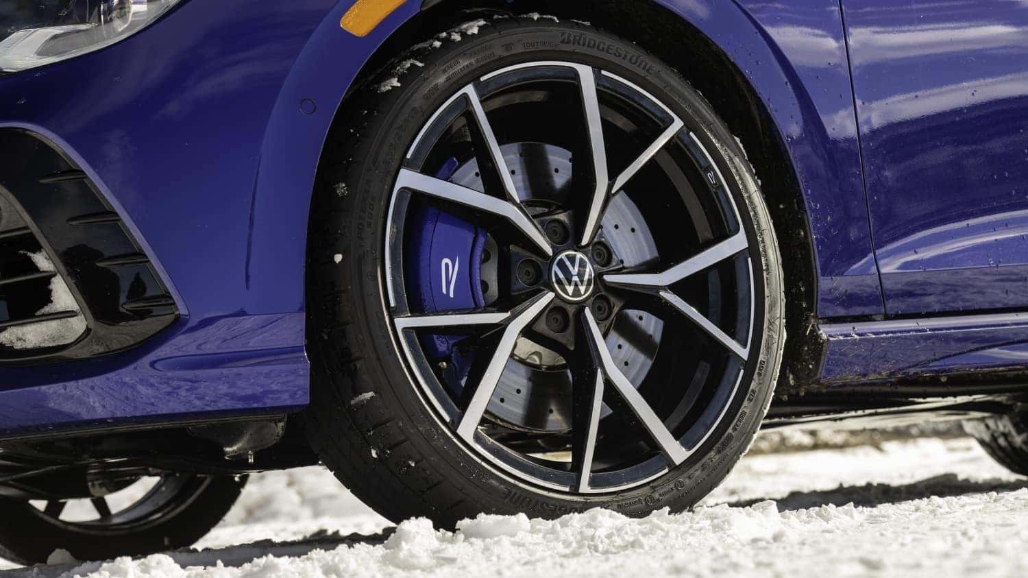 Blue Volkswagen Golf R Hatchback Tire