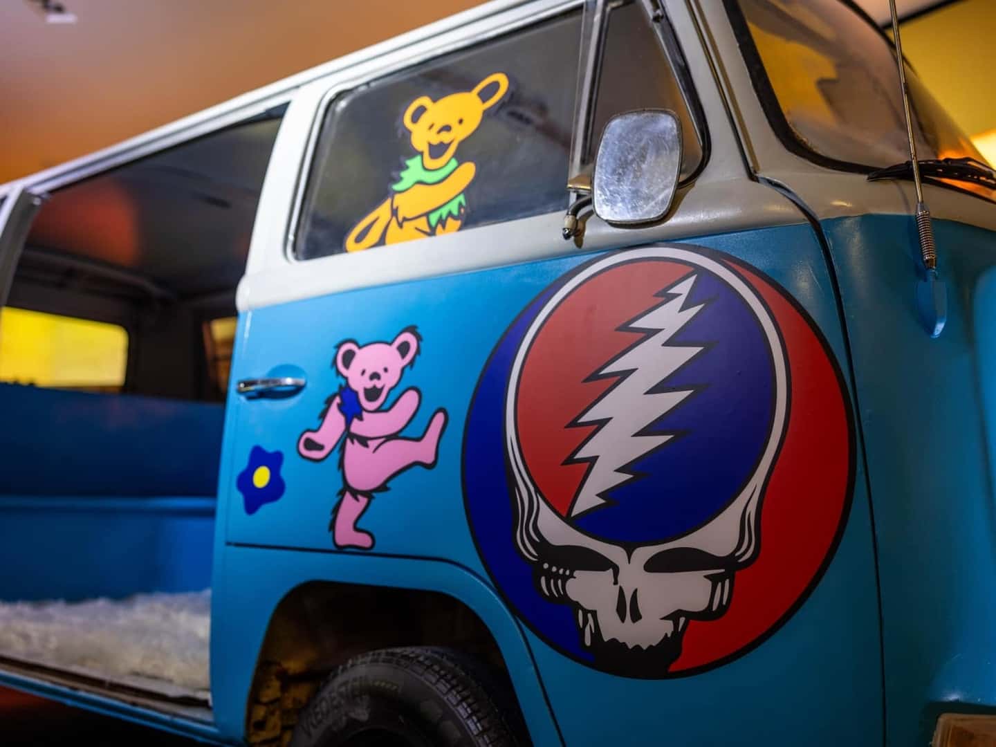 Blue Volkswagen Microbus Minivan