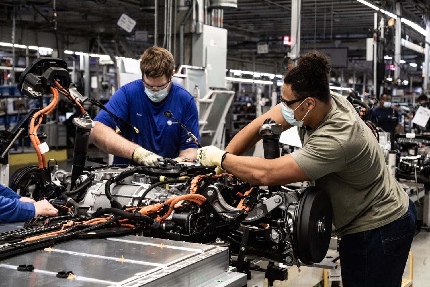 Battery pack assembly at Volkswagen’s Chattanooga, TN, facilities
