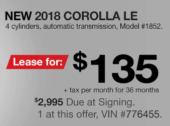 Toyota Corolla Lease Offer