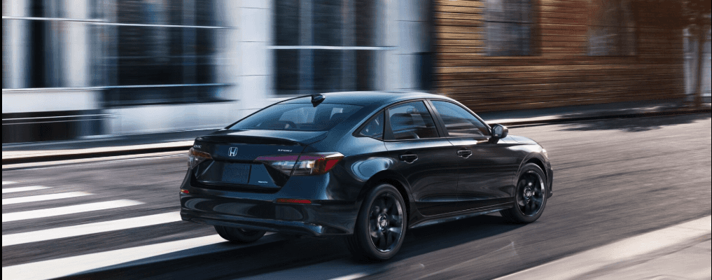Honda Civic Black Exterior Driving