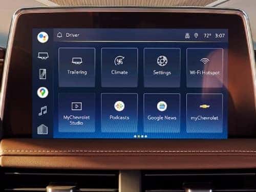 2024 Chevrolet Suburban close up view of touchscreen infotainment system