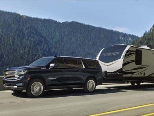2024 Chevy Suburban towing a camper