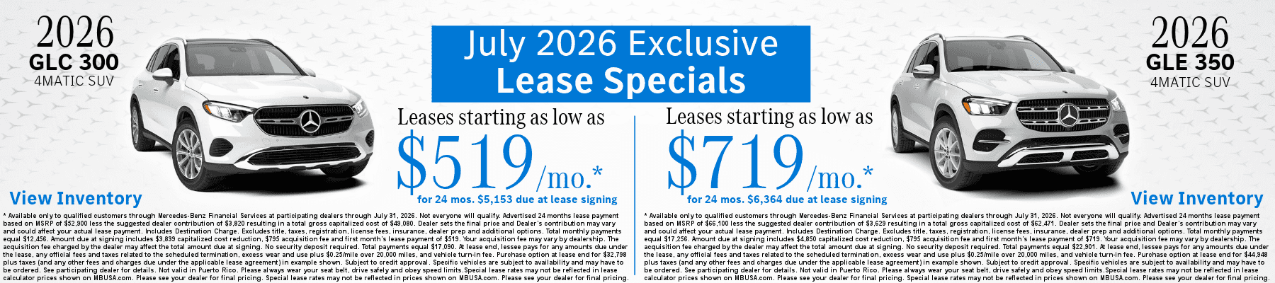 GLC & GLE lease