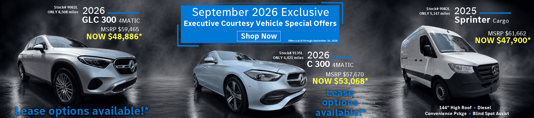 September Mercedes-Benz Ex-Loaner Specials