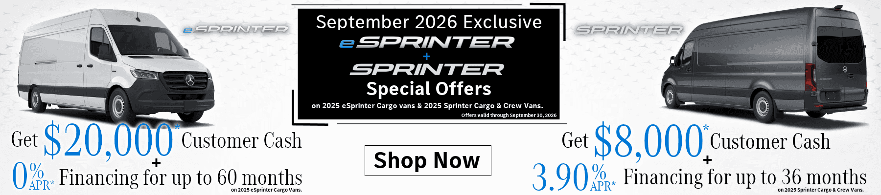 September Mercedes-Benz Sprinter Specials