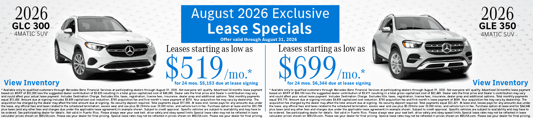 GLC & GLE Lease Specials