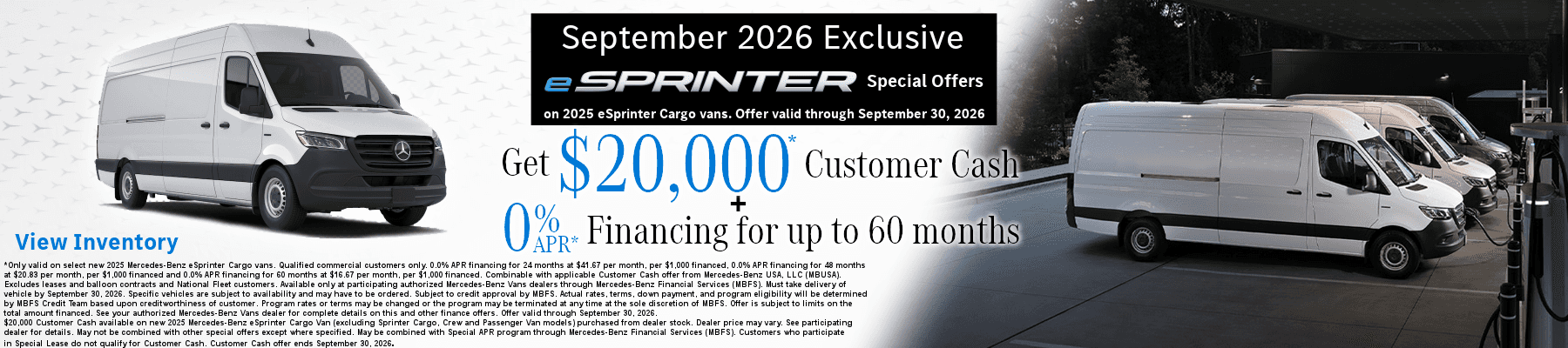 September 2026 eSprinter Specials