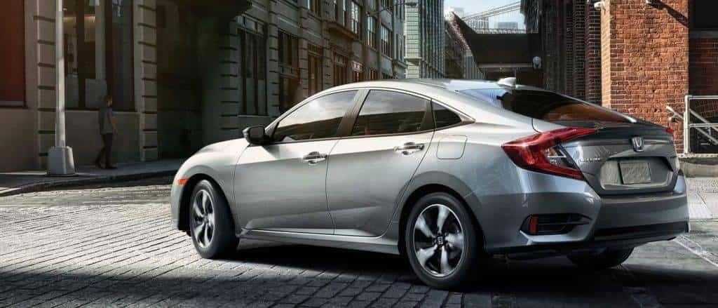2017 Honda Civic Sedan in silver rear view