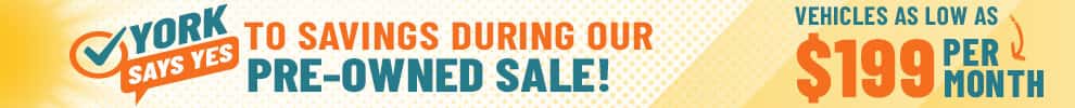 Say Yes to Pre-owned savings at York GM in Greencastle, Indiana.